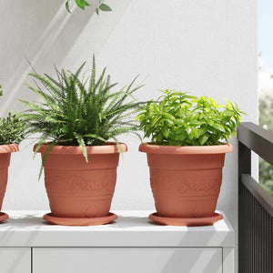 Vidaxl plantenpotten 6 pcs baksteenrood ø 26 x 21.5 cm kunststof