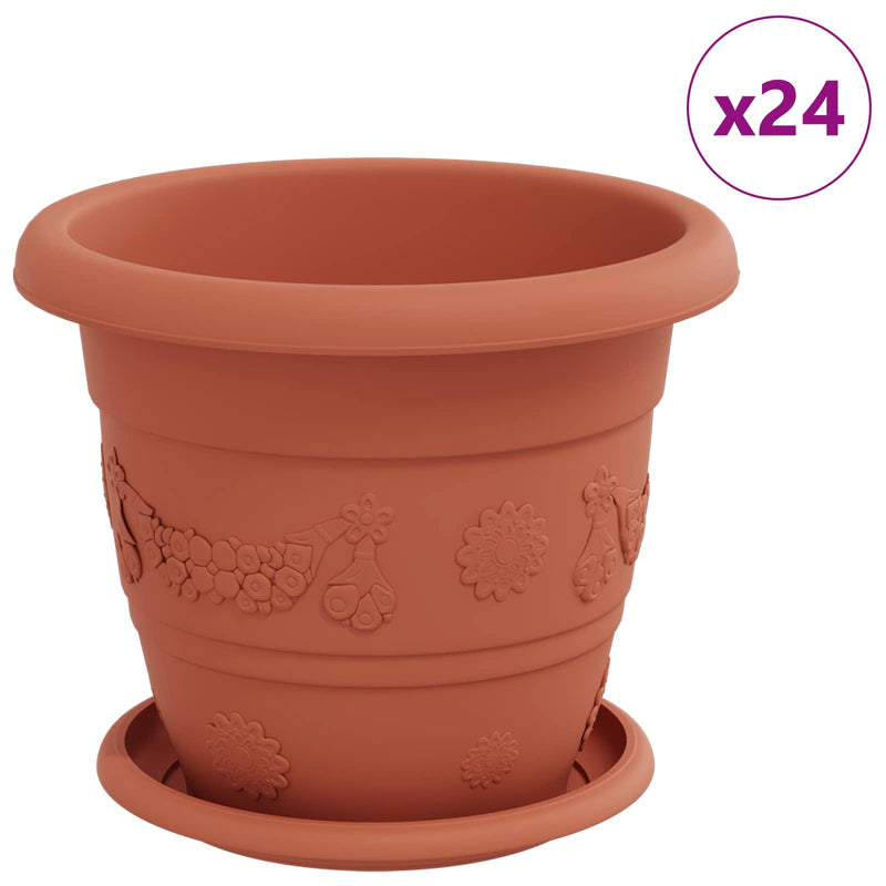 Chargez l'image dans la visionneuse de la galerie, Vidaxl plantenpotten 24 pcs baksteenrood ø 26 x 21.5 cm kunststof
