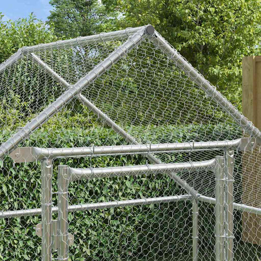 Vidaxl kippenhok zilver 170 x 100 x 177 cm gegalvaniseerd staal