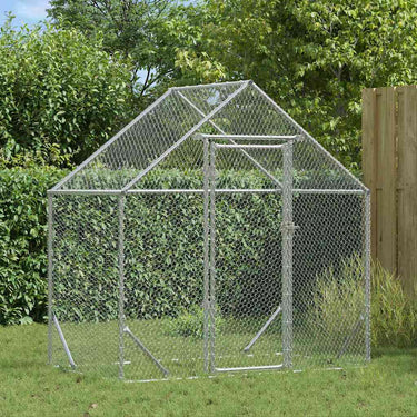 Vidaxl kippenhok zilver 170 x 100 x 177 cm gegalvaniseerd staal