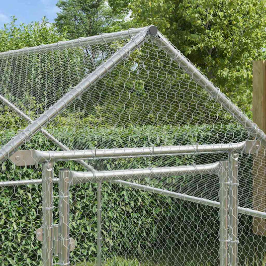 Vidaxl kippenhok zilver 200x170x177cm gegalvaniseerd staal