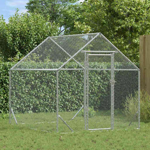 Vidaxl kippenhok zilver 200x170x177cm gegalvaniseerd staal