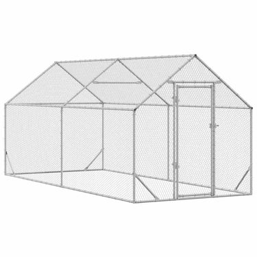 Vidaxl kippenhok zilver 400x170x177cm gegalvaniseerd staal