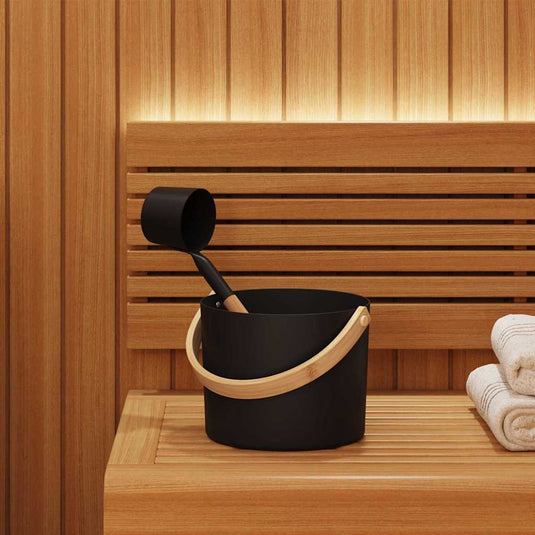 Vidaxl sauna accessoire set 2 pcs zwart
