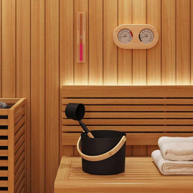 Afbeelding laden in galerijviewer, Vidaxl sauna accessoire set 4 pcs zwart
