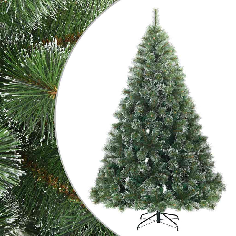 Afbeelding laden in galerijviewer, Vidaxl kunst kerstboom met geveerde takken, sneeuw bedekt groen 180 cm
