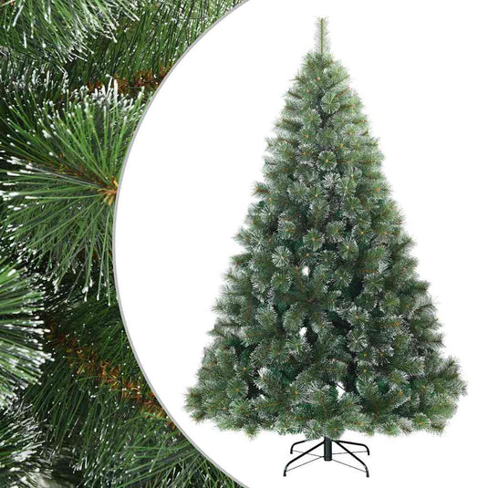 Vidaxl kunst kerstboom met geveerde takken, sneeuw bedekt groen 180 cm