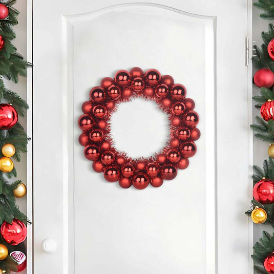Vidaxl kerstbal kransen 2 pcs rood 33 x 33 x 7 cm polystyreen