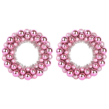 Vidaxl kerstbal kransen 2 pcs roze 33 x 33 x 7 cm polystyreen