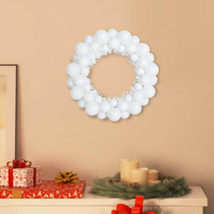 Vidaxl kerstbal kransen 2 pcs wit 33 x 33 x 7 cm polystyreen