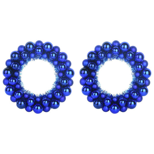 Vidaxl kerstbal kransen 2 pcs blauw 33 x 33 x 7 cm polystyreen