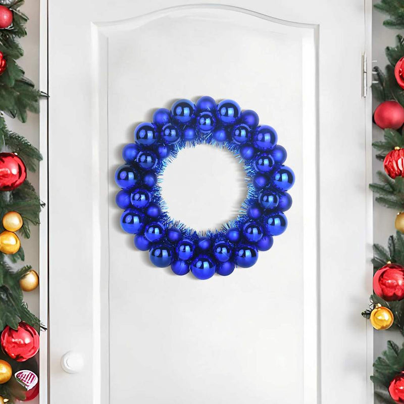 ギャラリービューアに画像をロードする, Vidaxl kerstbal kransen 2 pcs blauw 33 x 33 x 7 cm polystyreen
