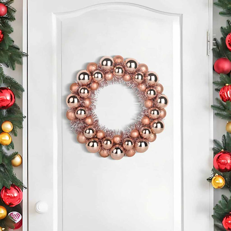 Chargez l'image dans la visionneuse de la galerie, Vidaxl kerstbal kransen 2 pcs rose gold 33 x 33 x 7 cm polystyreen
