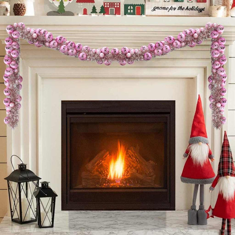 Chargez l'image dans la visionneuse de la galerie, Vidaxl kerstbal guirlande roze 186 cm polystyreen
