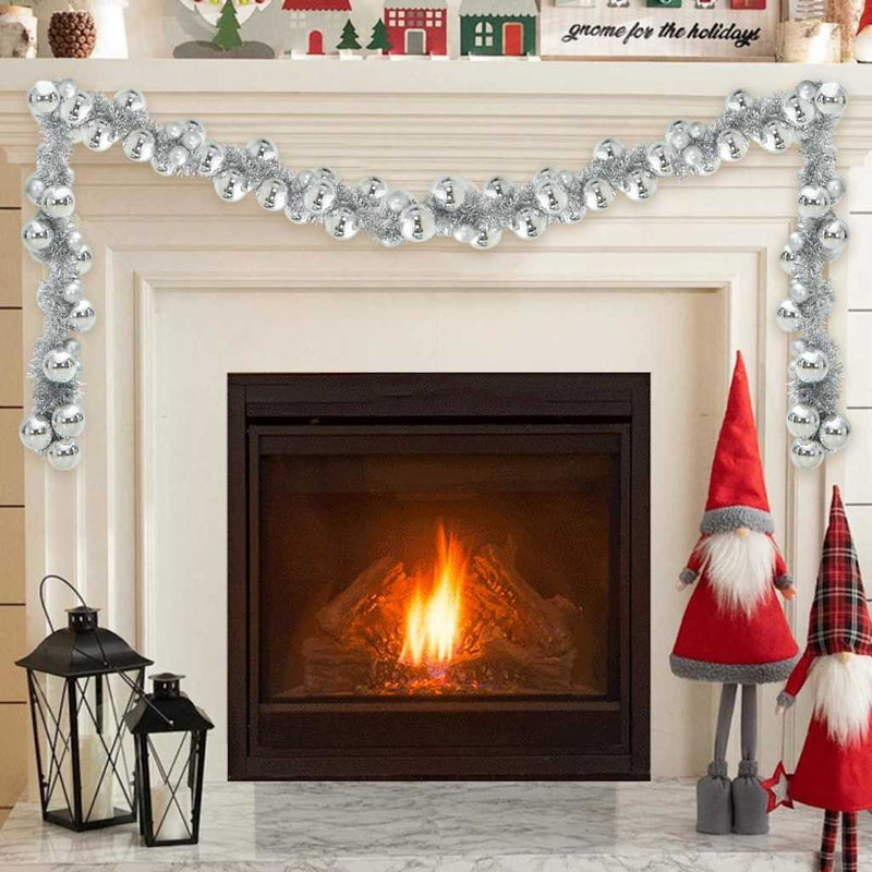 Chargez l'image dans la visionneuse de la galerie, Vidaxl kerstbal guirlande zilver 186 cm polystyreen
