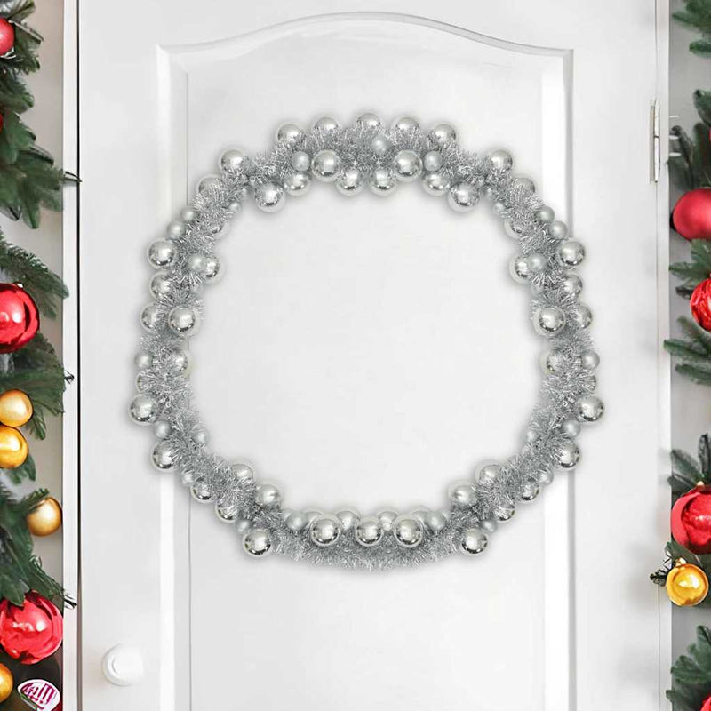 Chargez l'image dans la visionneuse de la galerie, Vidaxl kerstbal guirlande zilver 186 cm polystyreen
