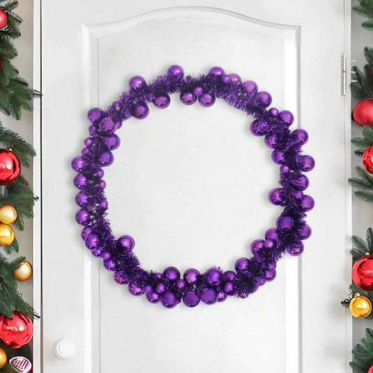 Vidaxl kerstbal guirlande lila 186 cm polystyreen