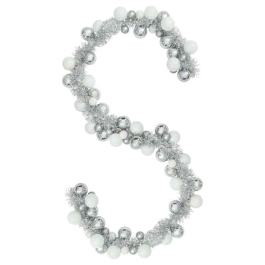 Vidaxl kerstbal guirlande wit en zilver 186 cm polystyreen