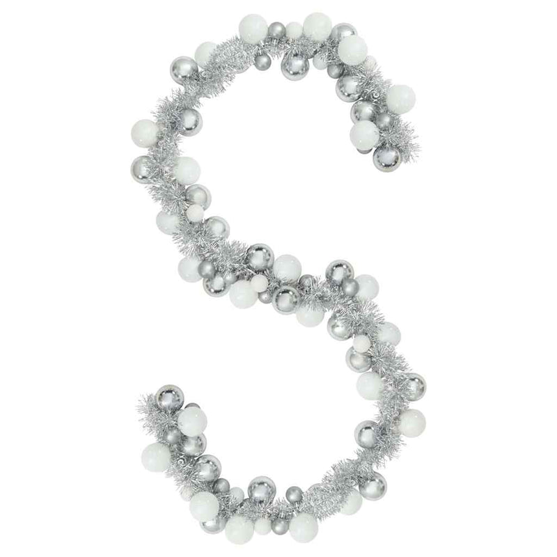 ギャラリービューアに画像をロードする, Vidaxl kerstbal guirlande wit en zilver 186 cm polystyreen
