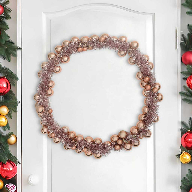 Afbeelding laden in galerijviewer, Vidaxl kerstbal guirlande rose gold 186 cm polystyreen
