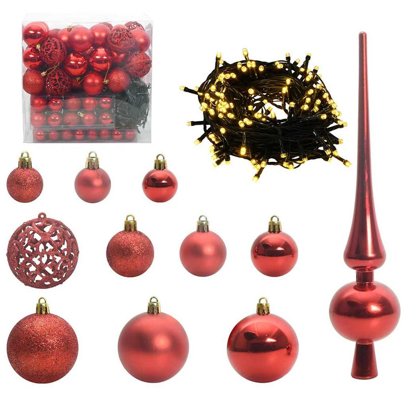 ギャラリービューアに画像をロードする, Vidaxl kerstbal set met 300 led 120 pcs rood kunststof
