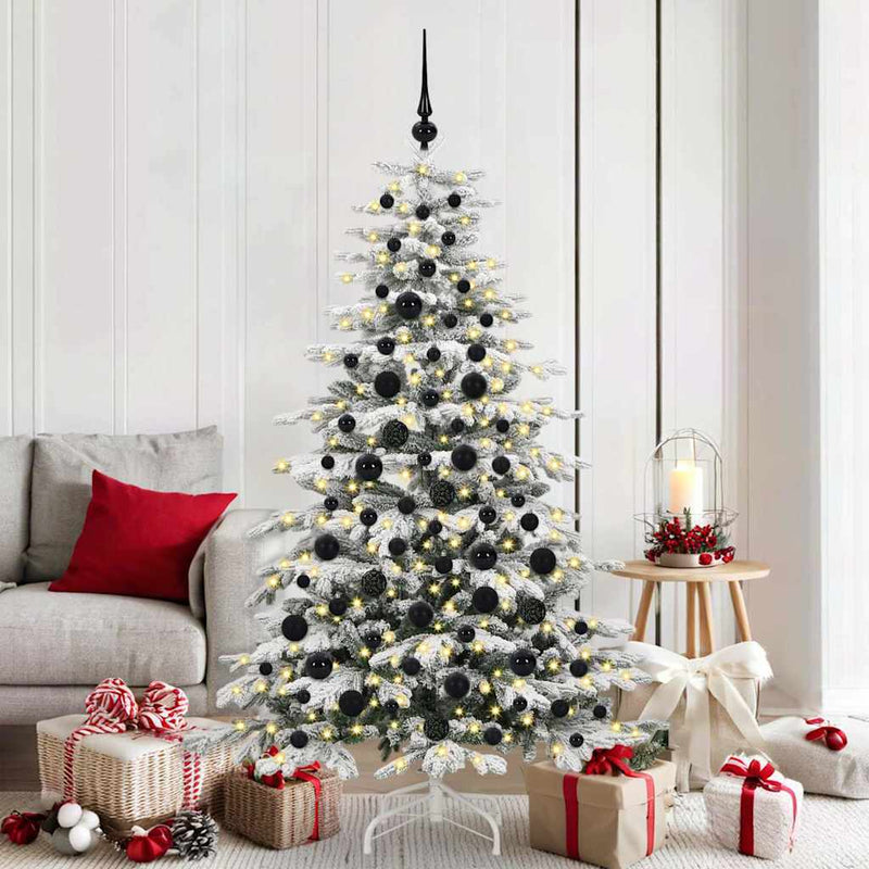 Afbeelding laden in galerijviewer, Vidaxl kerstbal set met 300 led 120 pcs zwart kunststof
