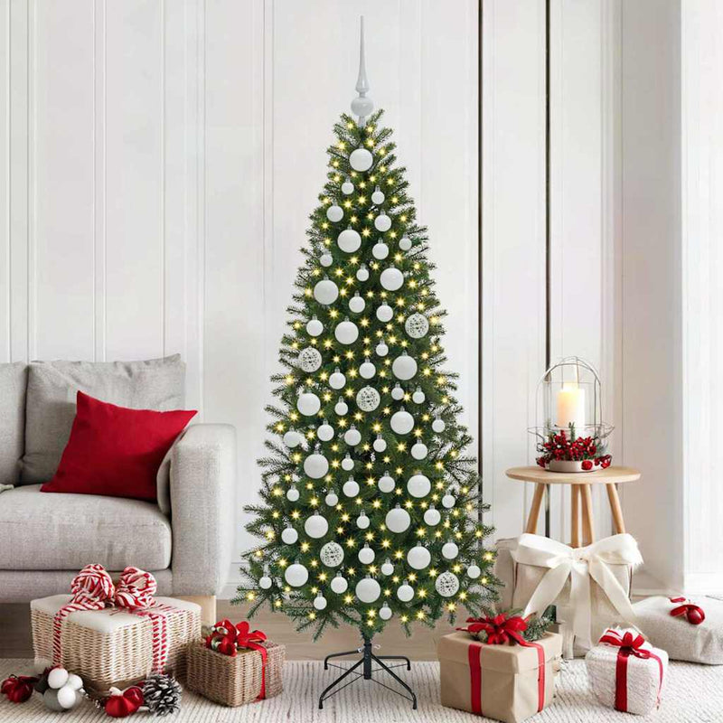 Chargez l'image dans la visionneuse de la galerie, Vidaxl kerstbal set met 300 led 120 pcs wit kunststof
