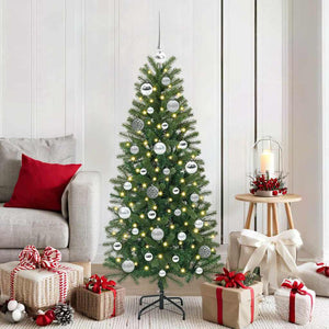 Vidaxl kerstbal set met 150 led 61 pcs zilver kunststof