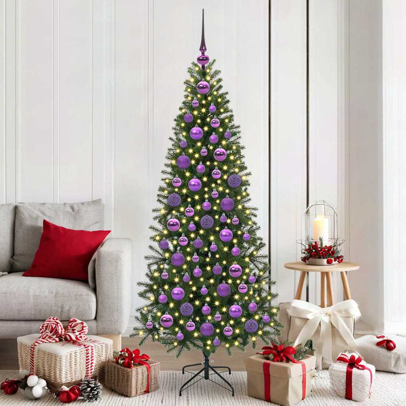 Chargez l'image dans la visionneuse de la galerie, Vidaxl kerstbal set met 300 led 120 pcs lila kunststof
