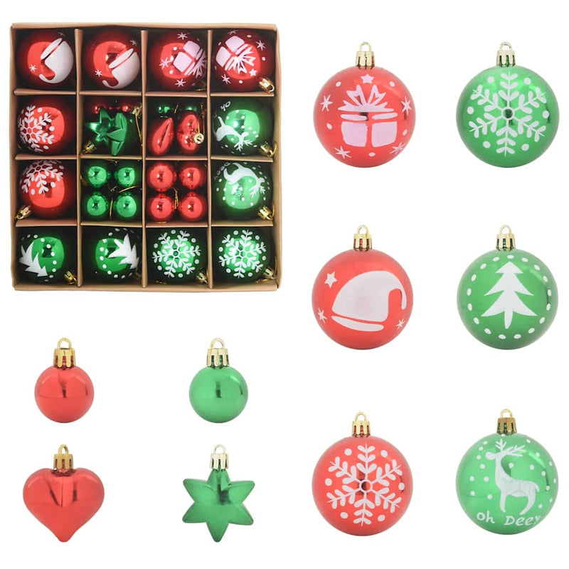 ギャラリービューアに画像をロードする, Vidaxl kerstbal set 40 pcs rood en groen kunststof
