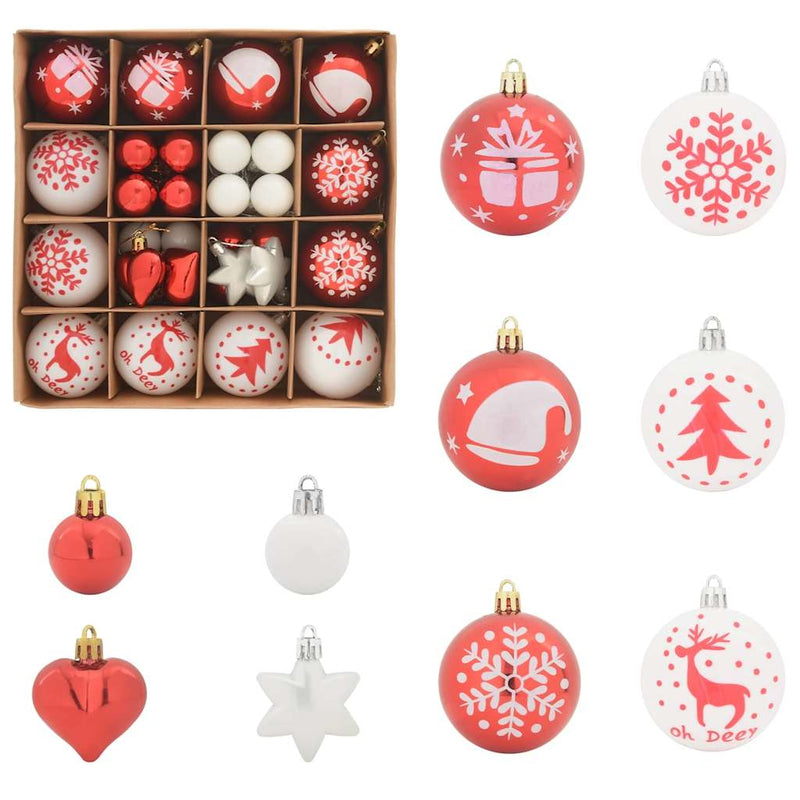 ギャラリービューアに画像をロードする, Vidaxl kerstbal set 40 pcs rood en wit kunststof
