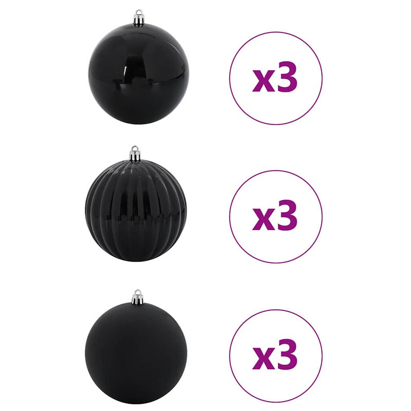 ギャラリービューアに画像をロードする, Vidaxl kerstbal set xl 9 pcs zwart kunststof
