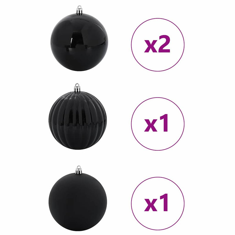 Chargez l'image dans la visionneuse de la galerie, Vidaxl kerstbalset xxl 4 pcs zwart kunststof
