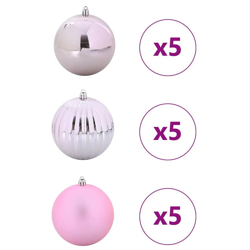 ギャラリービューアに画像をロードする, Vidaxl kerstbalset xl 15 pcs roze kunststof
