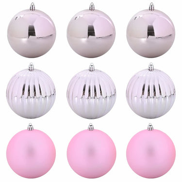 Vidaxl kerstbal set xl 9 pcs roze kunststof