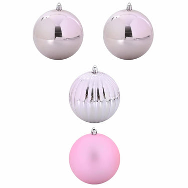 Vidaxl kerstbal set xxl 4 pcs roze kunststof
