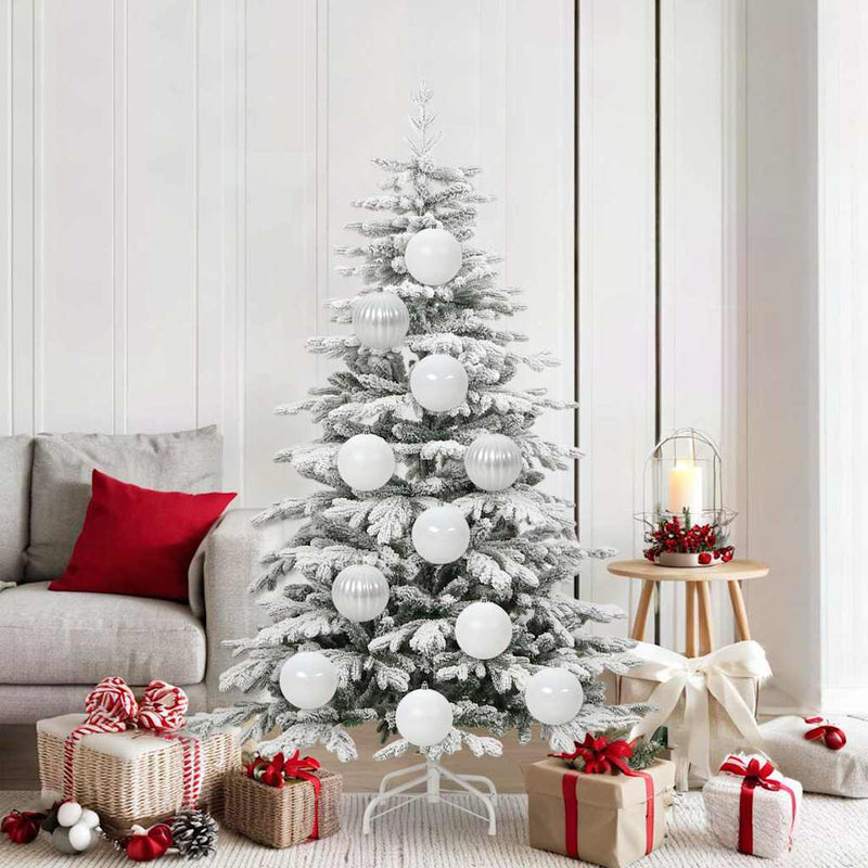 Afbeelding laden in galerijviewer, Vidaxl kerstbal set xl 9 pcs wit kunststof

