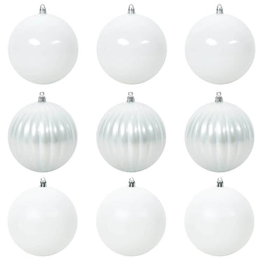 Vidaxl kerstbal set xl 9 pcs wit kunststof