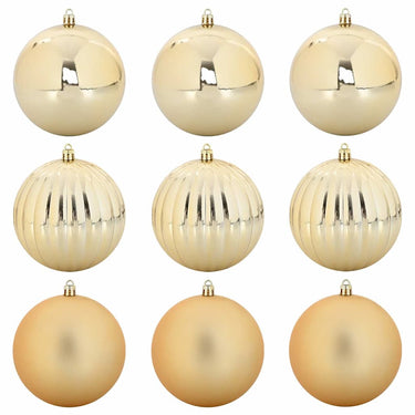 Vidaxl kerstbal set xl 9 pcs goud kunststof