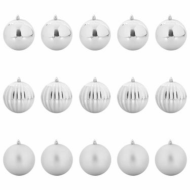 Vidaxl kerstbalset xl 15 pcs zilver kunststof