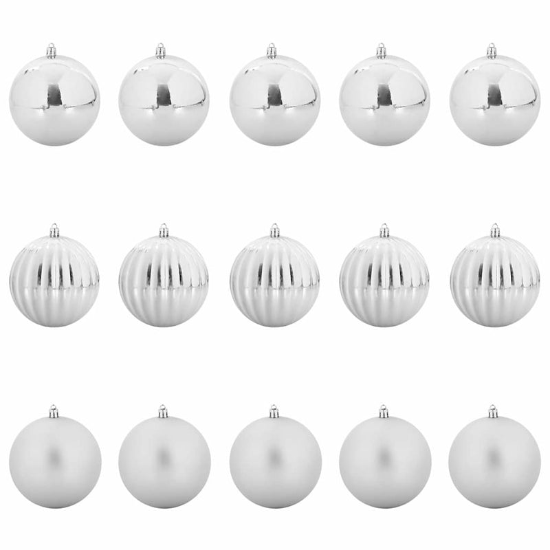 Afbeelding laden in galerijviewer, Vidaxl kerstbalset xl 15 pcs zilver kunststof

