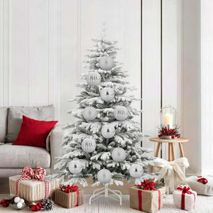 Vidaxl kerstbal set xl 9 pcs zilver kunststof