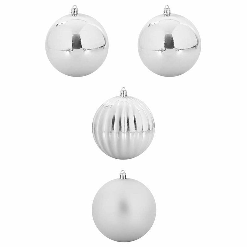 Afbeelding laden in galerijviewer, Vidaxl kerstbal set xxl 4 pcs zilver kunststof
