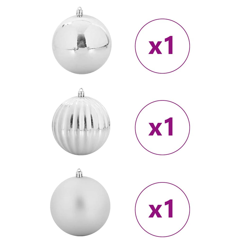 Afbeelding laden in galerijviewer, Vidaxl kerstbal set xxl 3 pcs zilver kunststof
