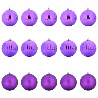 Vidaxl kerstbal set xl 15 pcs lila kunststof