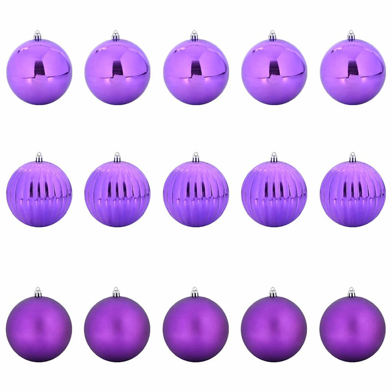 Afbeelding laden in galerijviewer, Vidaxl kerstbal set xl 15 pcs lila kunststof
