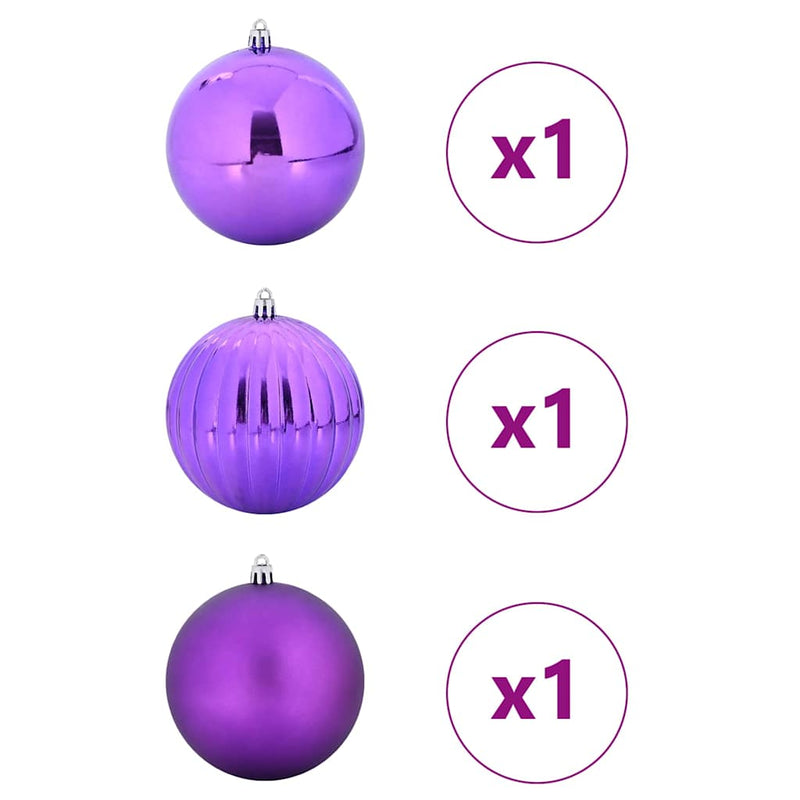 Afbeelding laden in galerijviewer, Vidaxl kerstbal set xxl 3 pcs lila kunststof

