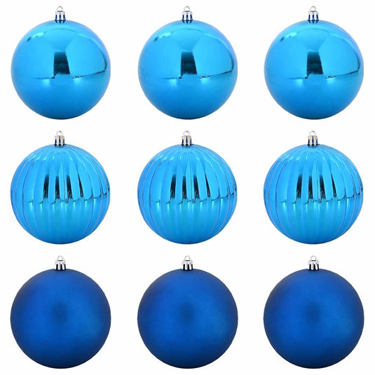 Vidaxl kerstbalset xl 9 pcs blauw kunststof