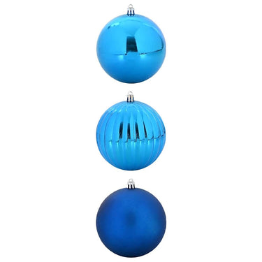 Vidaxl kerstbal set xxl 3 pcs blauw kunststof