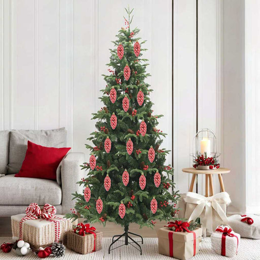 Vidaxl kerstdennenappeltje 40 pcs rood kunststof